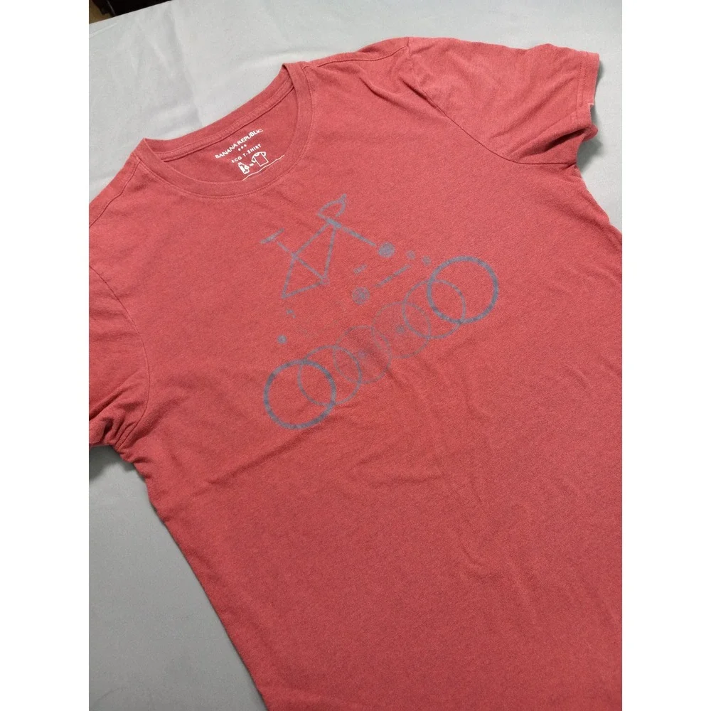 Banana Republic Mens Eco T-Shirt Red Bicycle Graphic Tee Size Large